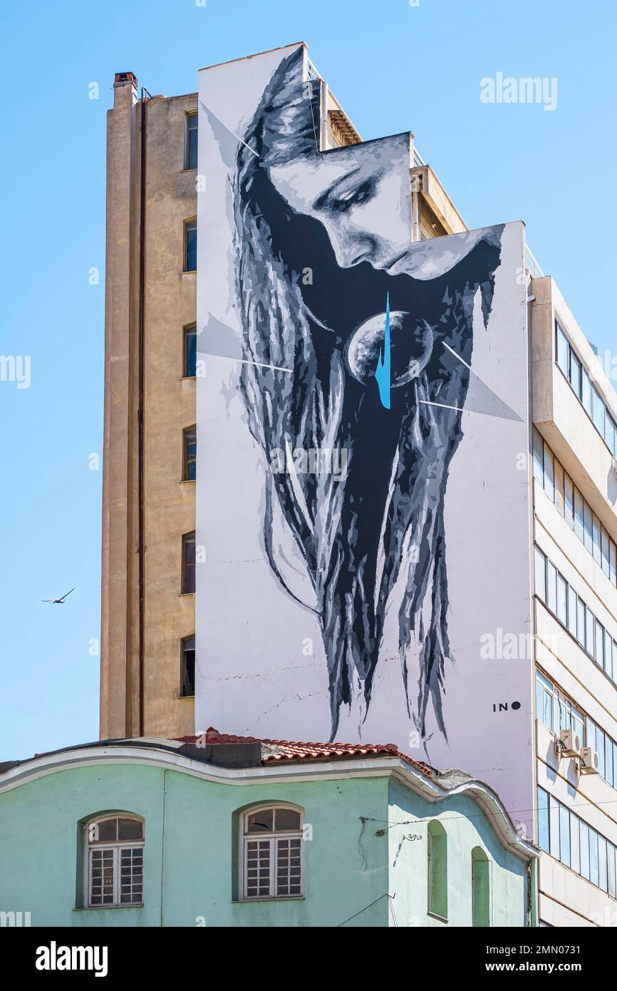 Greece, Athens, My World, mural by the Greek artist INO Stock Photo Alamy