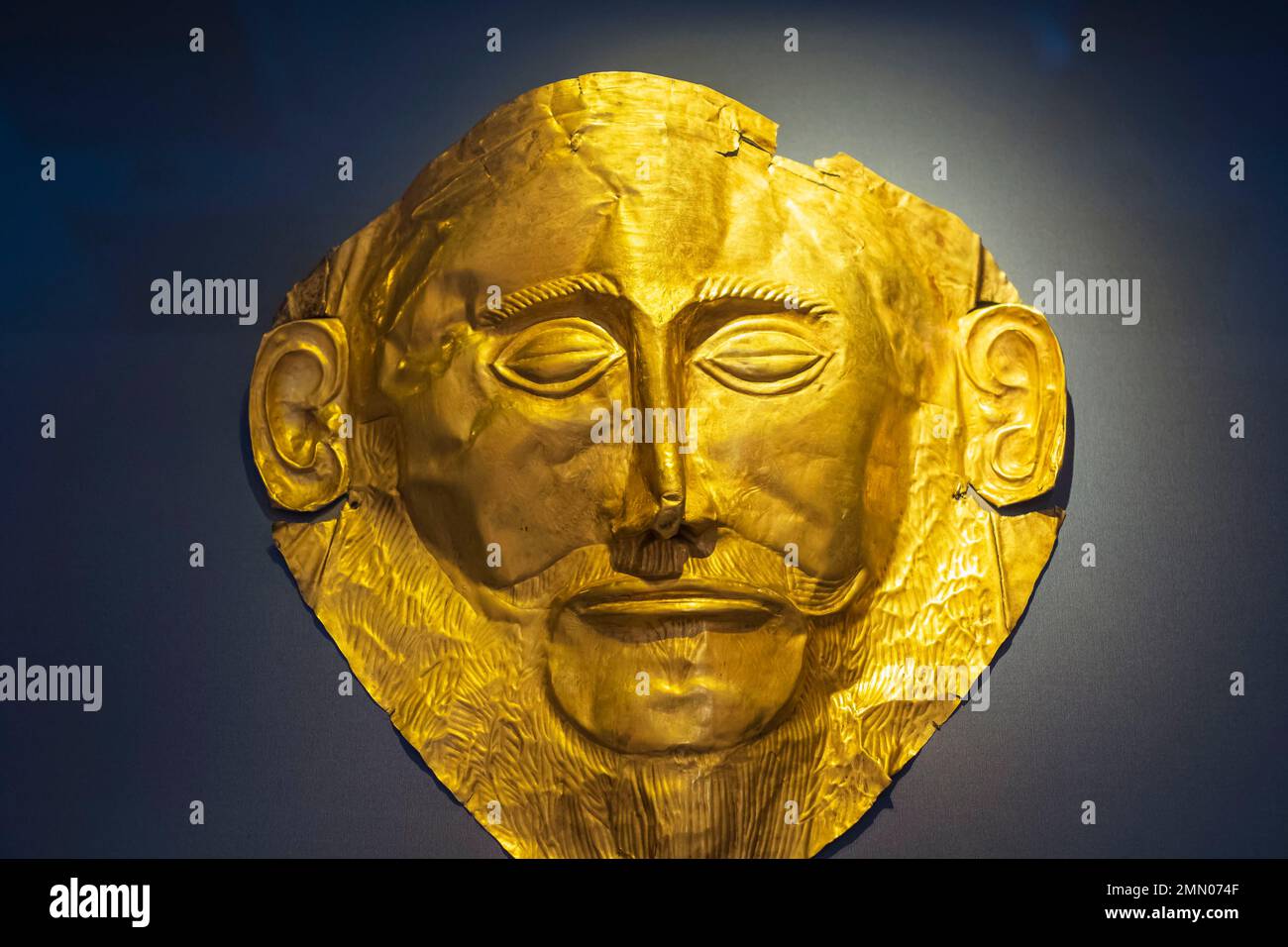 Greece, Athens, National Archaeological Museum, mask of Agamemnon, gold