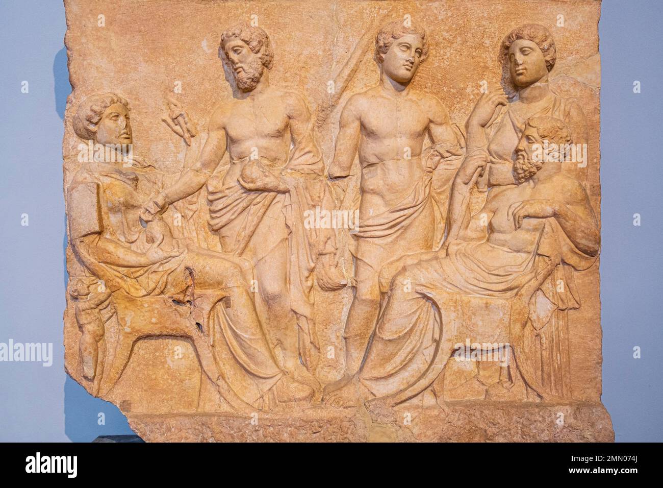 Greece, Athens, National Archaeological Museum, stele from a Boeotian tomb from the 5th century BC Stock Photo