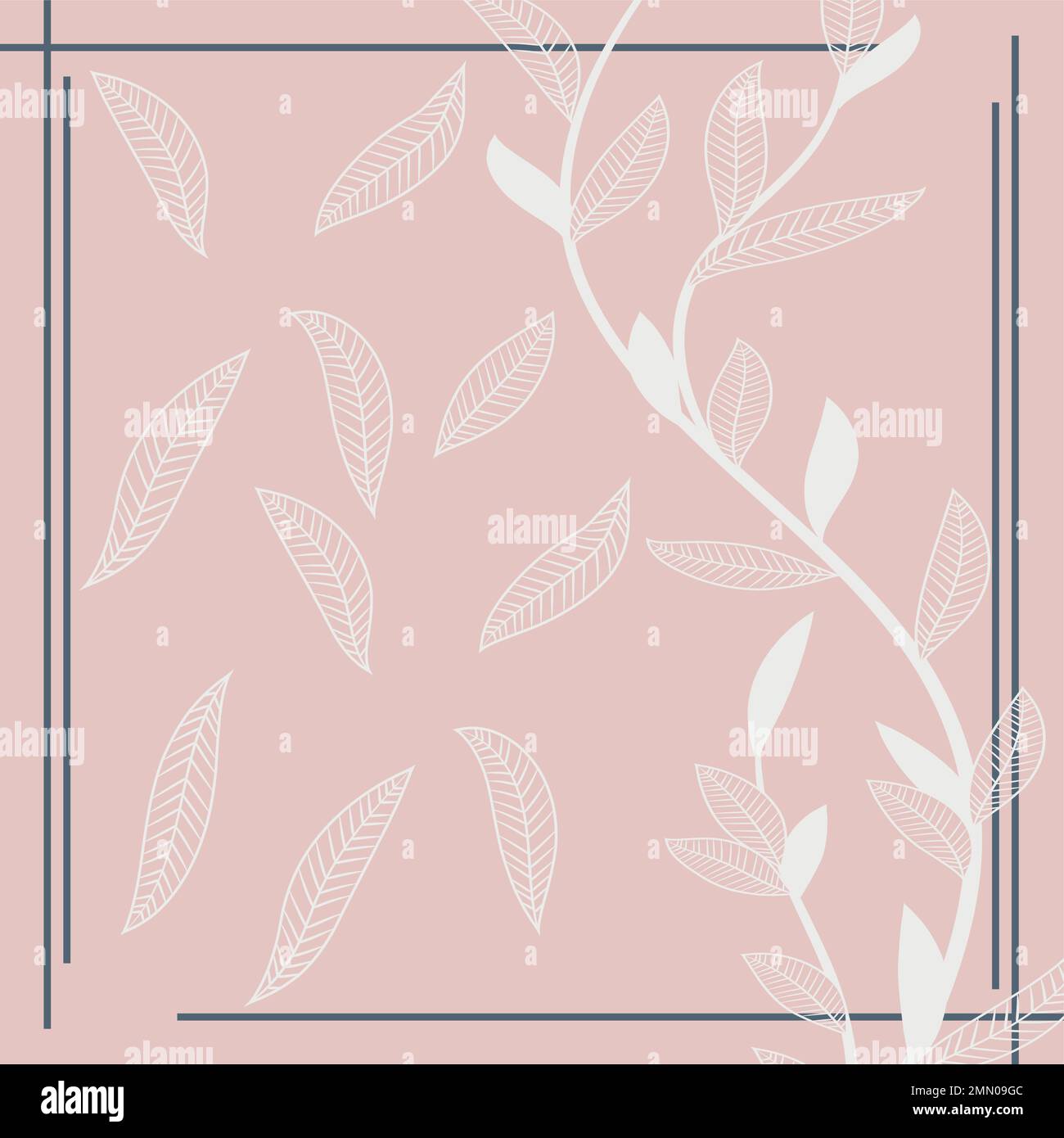 floral pattern with leafs for textile print. Silk scarf design, Stock Vector