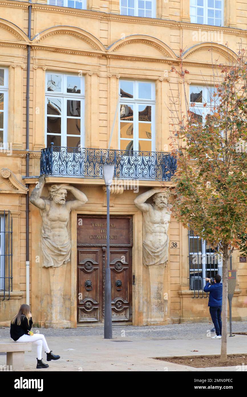 France, Bouches du Rhone, Aix en Provence, Cours Mirabeau, Hotel Maurel