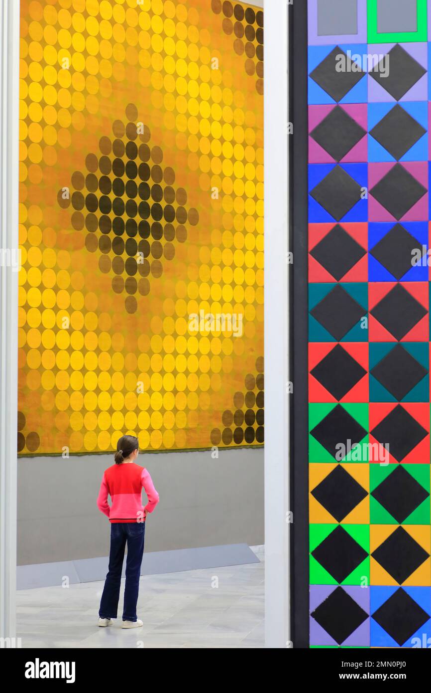 France, Bouches du Rhone, Aix en Provence, Vasarely Foundation erected between 1971 and 1976 by Victor Vasarely, monumental works by the artist Stock Photo
