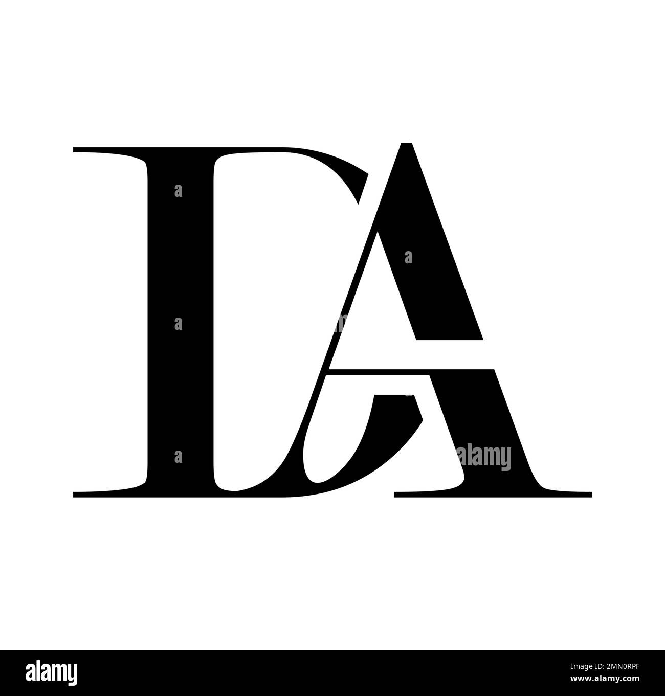 Monogram Initial Logo Letter DA Sign illustration in white background ...