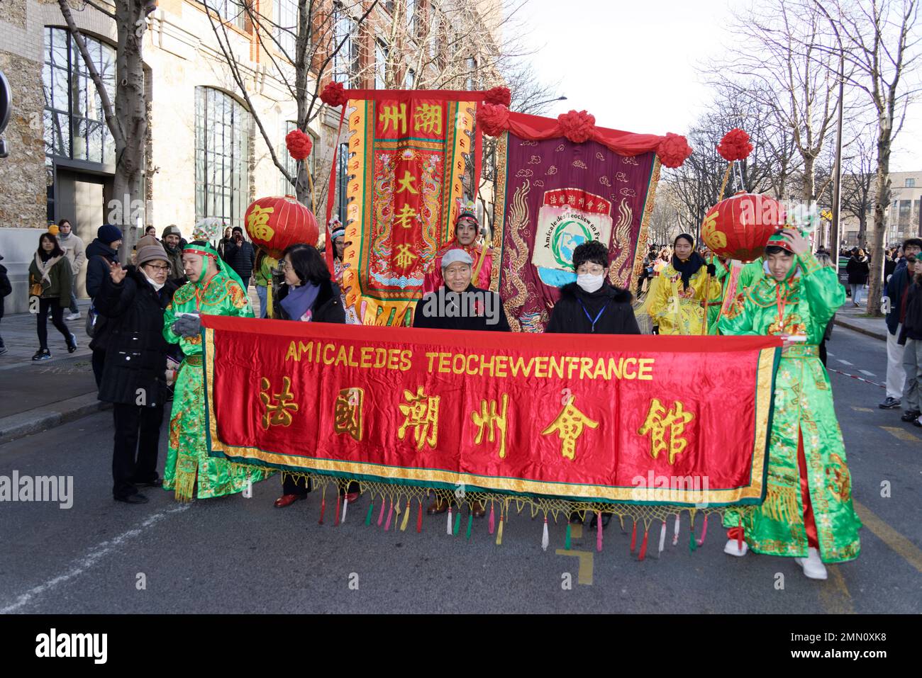 Paris, France. 29th Jan, 2023. Chinese New Year parade celebrating this year's Water Rabbit on January 29, 2023 in Paris, France. Stock Photo