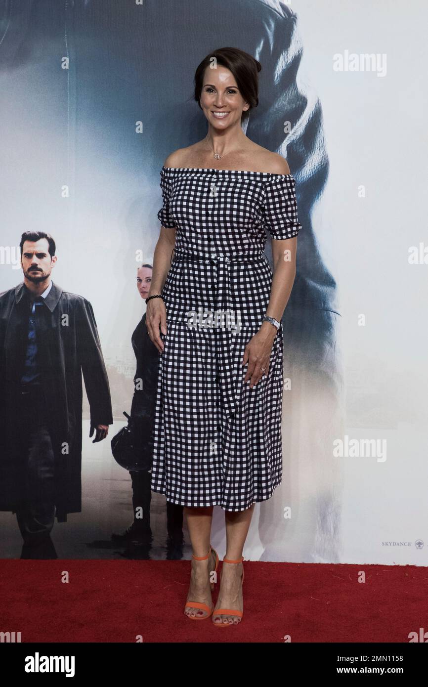 Andrea McLean poses for photographers upon arrival at the premiere of