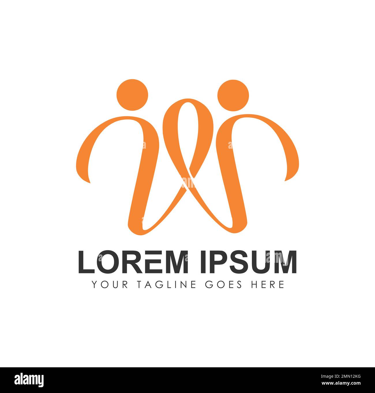 People Monogram Initial Logo Letter W Vector Sign illustration in white ...