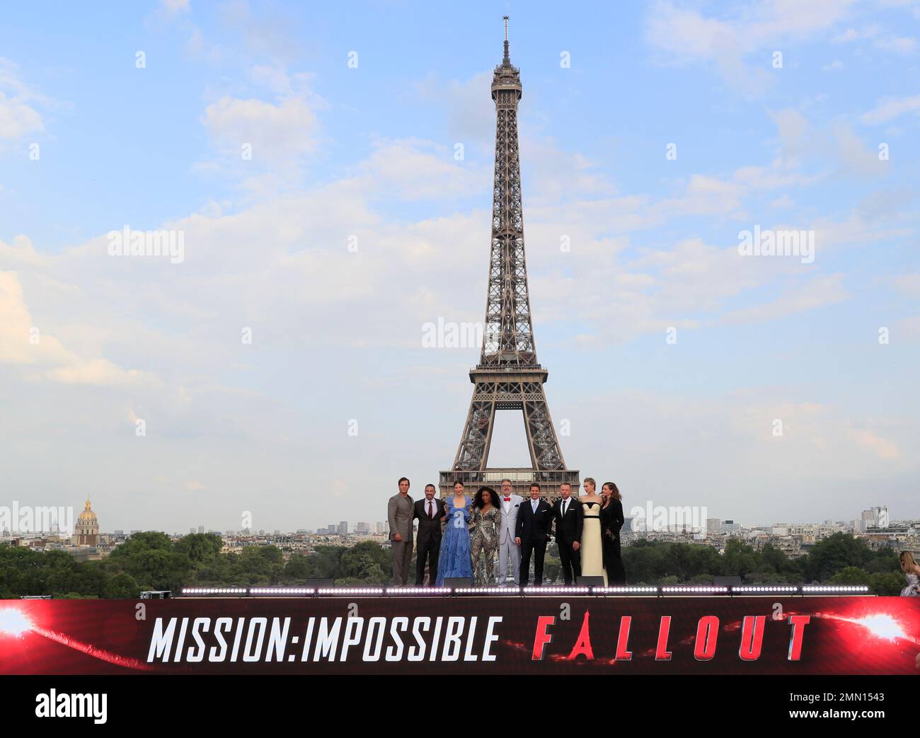 The cast of the film &lsquo;Mission Impossible: Fallout&rsquo; pose for