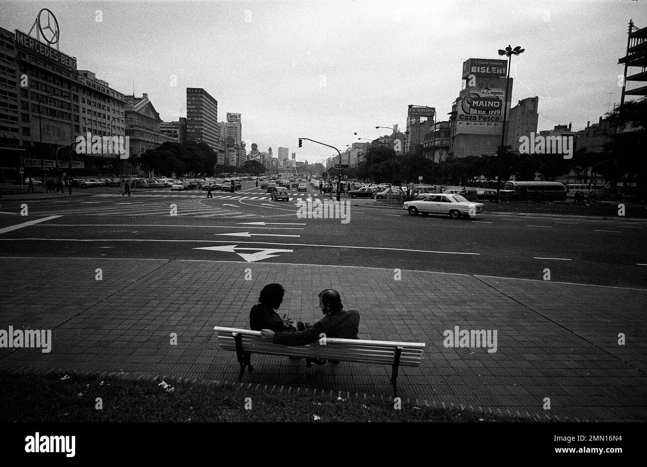 Plaza de la República, Obelisco, Buenos Aires, Argentina, circa 1970 Stock Photo