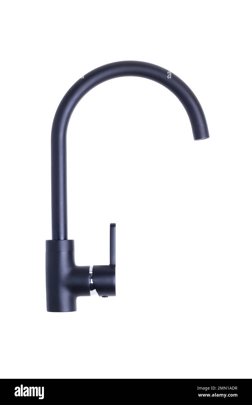 Black plumbing kitchen faucet isolated on white background Stock Photo Alamy