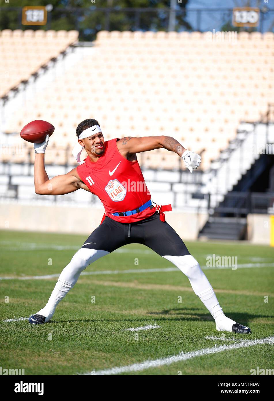 Code Red's Angel Estrada warms up before the semifinals of the American