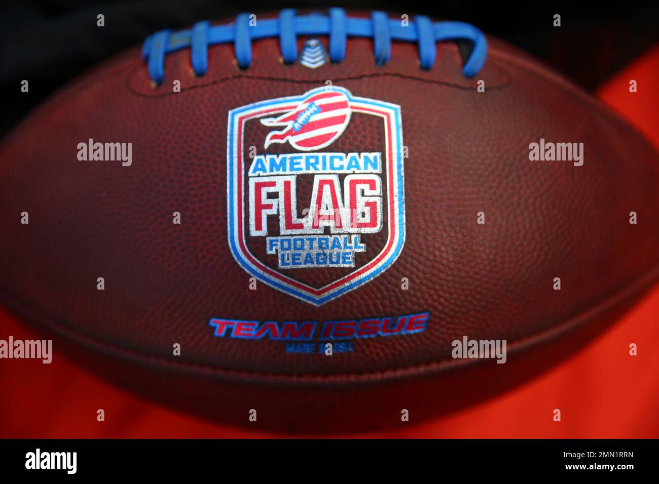 A football is shown during a semifinal round game between Fighting ...