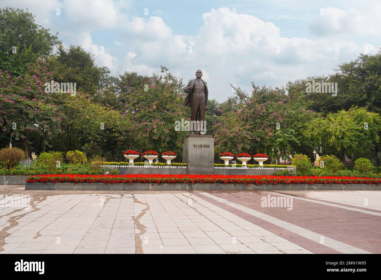 Hanoi, Vietnam, January 2023.  the statue of Lenin in the Lenin Garden, in the city centre Stock Photo