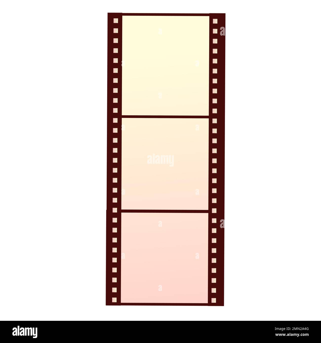 Film strip, empty tape border frame in cartoon style isolated on white