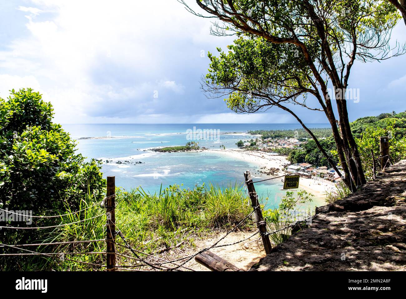 Cairu, Bahia, Brazil - January 19, 2023: View from the top of the beaches and houses of Morro de Sao Paulo, in the city of Cairu. Stock Photo