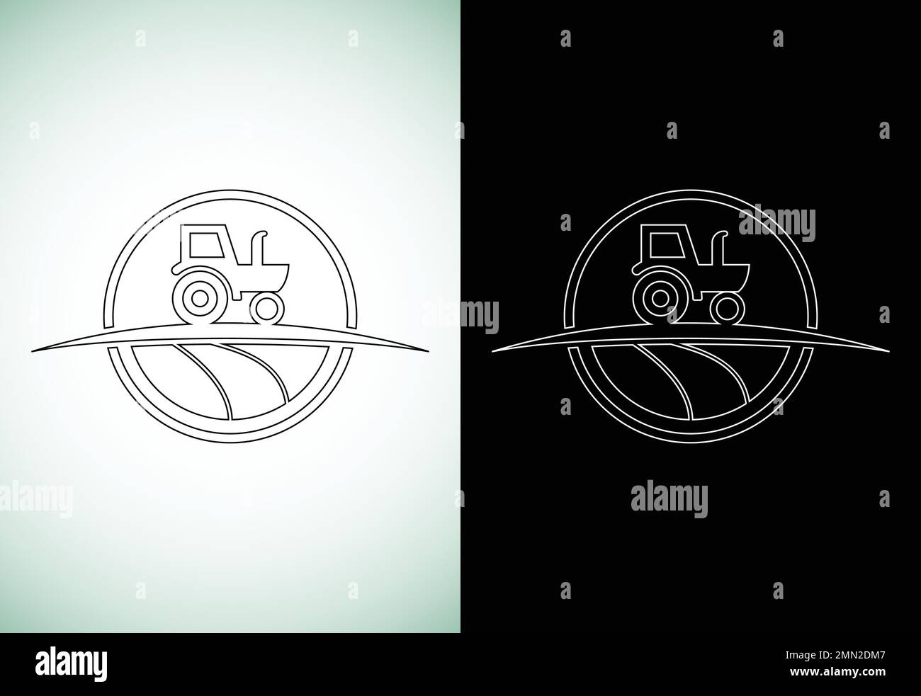 Tractor or farm line art style logo design, suitable for any business ...