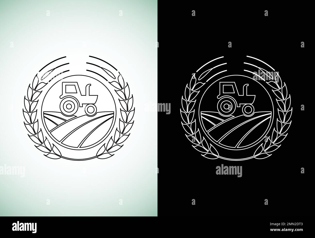 Tractor or farm line art style logo design, suitable for any business ...