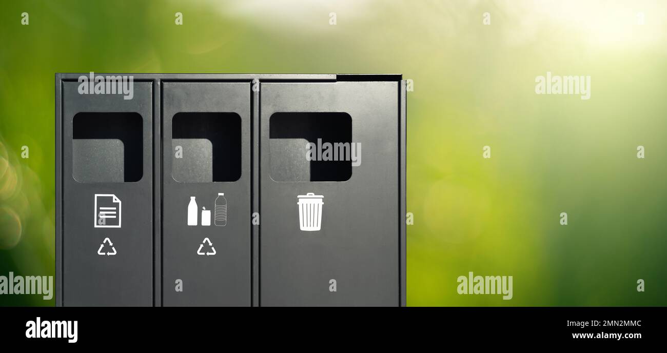 Bin for separate collection of garbage Stock Photo