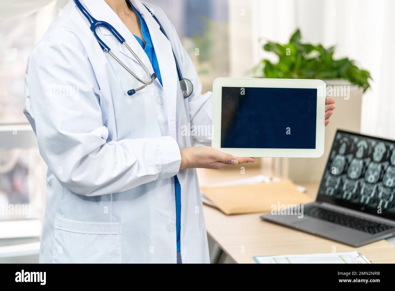 Doctors use the computer Stock Photo Alamy