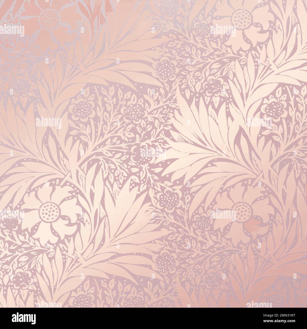 Pink pattern background, vintage flower design vector Stock Vector