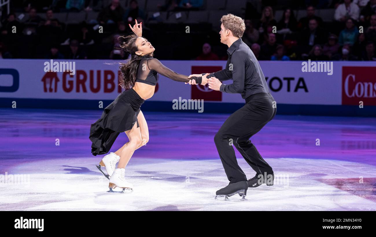 Rhythm Dance gold medalists Madison Chock and Evan Bates gave an