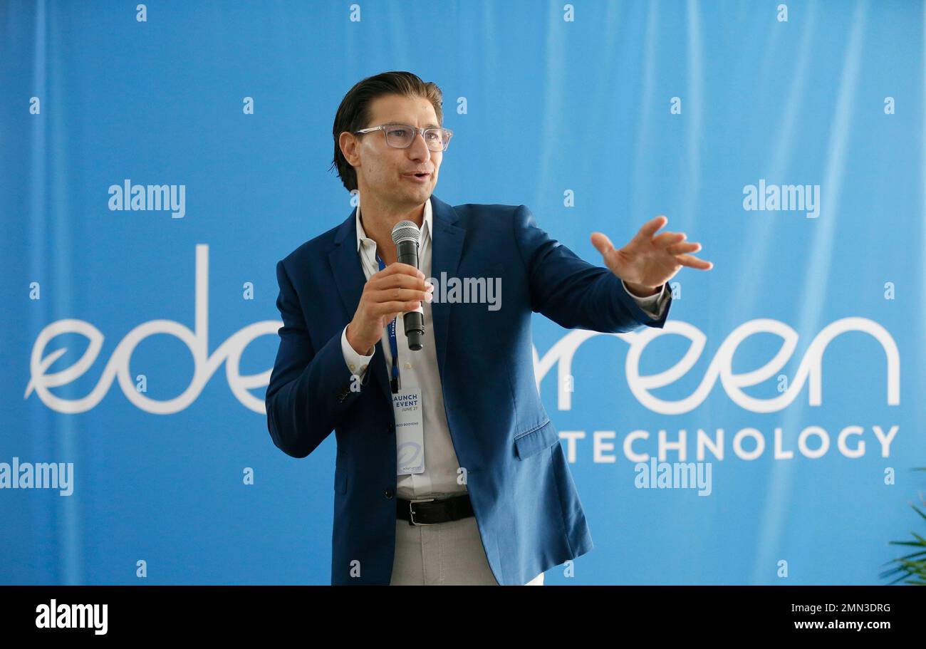 Eden green technology co chairman jaco booyens welcomes guests to the