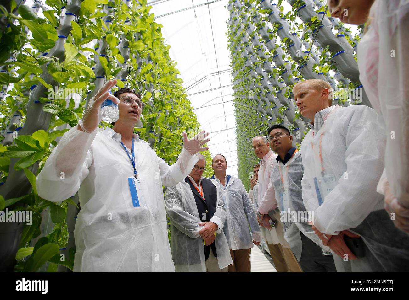 Eden green technology co chairman jaco booyens leads a greenhouse tour