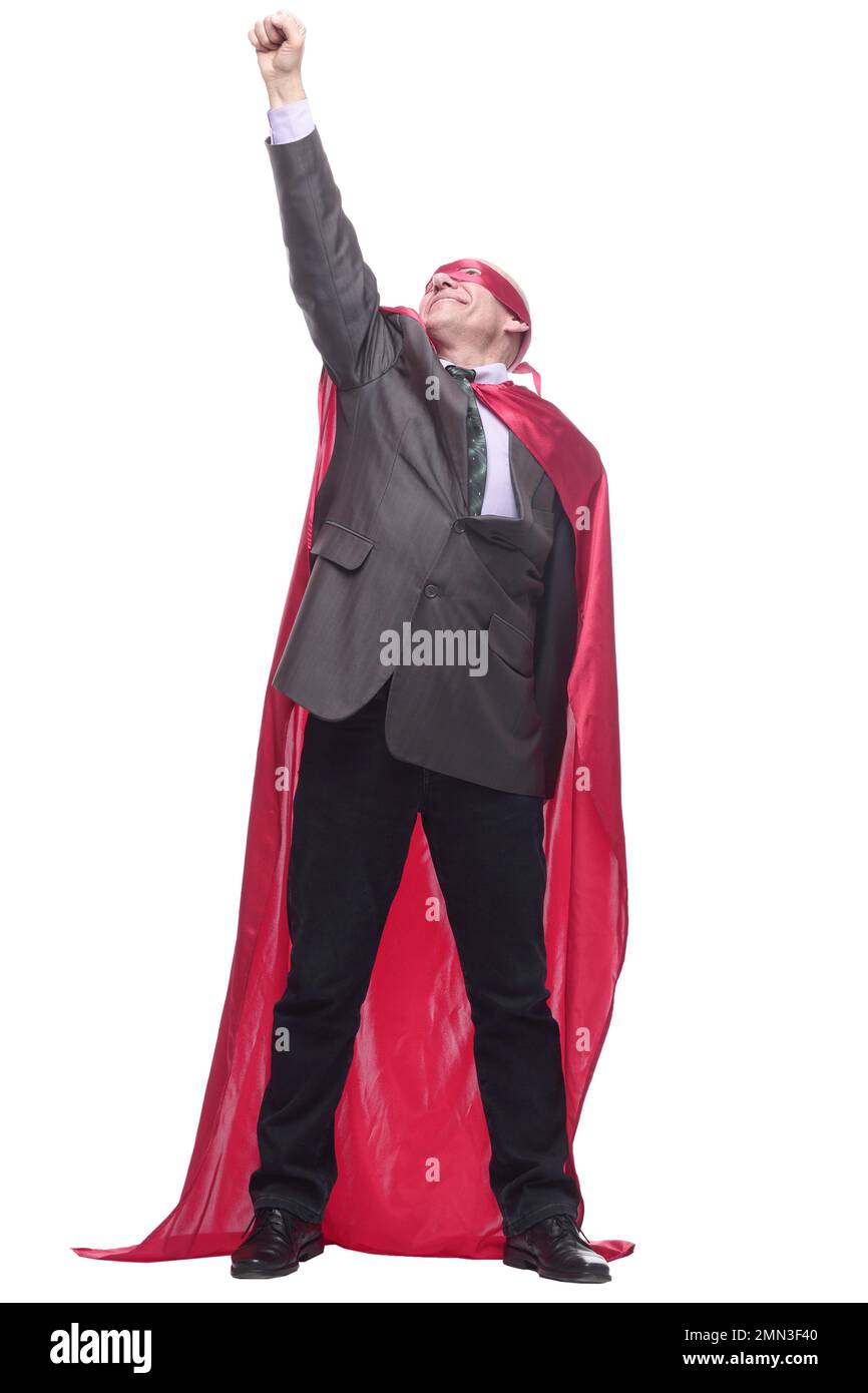 business man in a superhero mask and Cape Stock Photo - Alamy