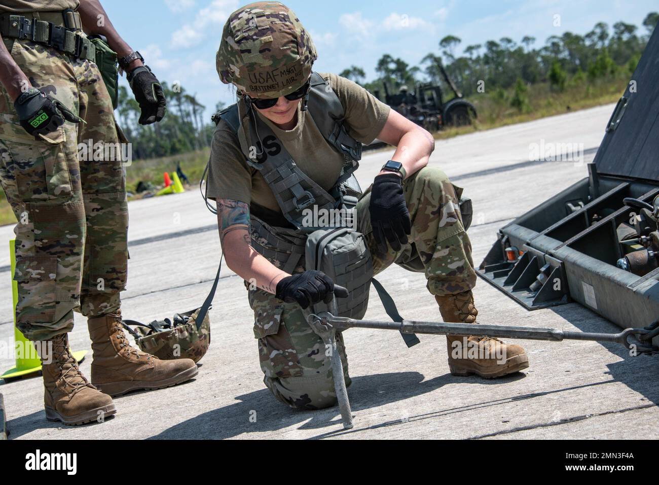 U.S. Air Force Master Sgt. Brittany Lair, a 137th Special Operations ...