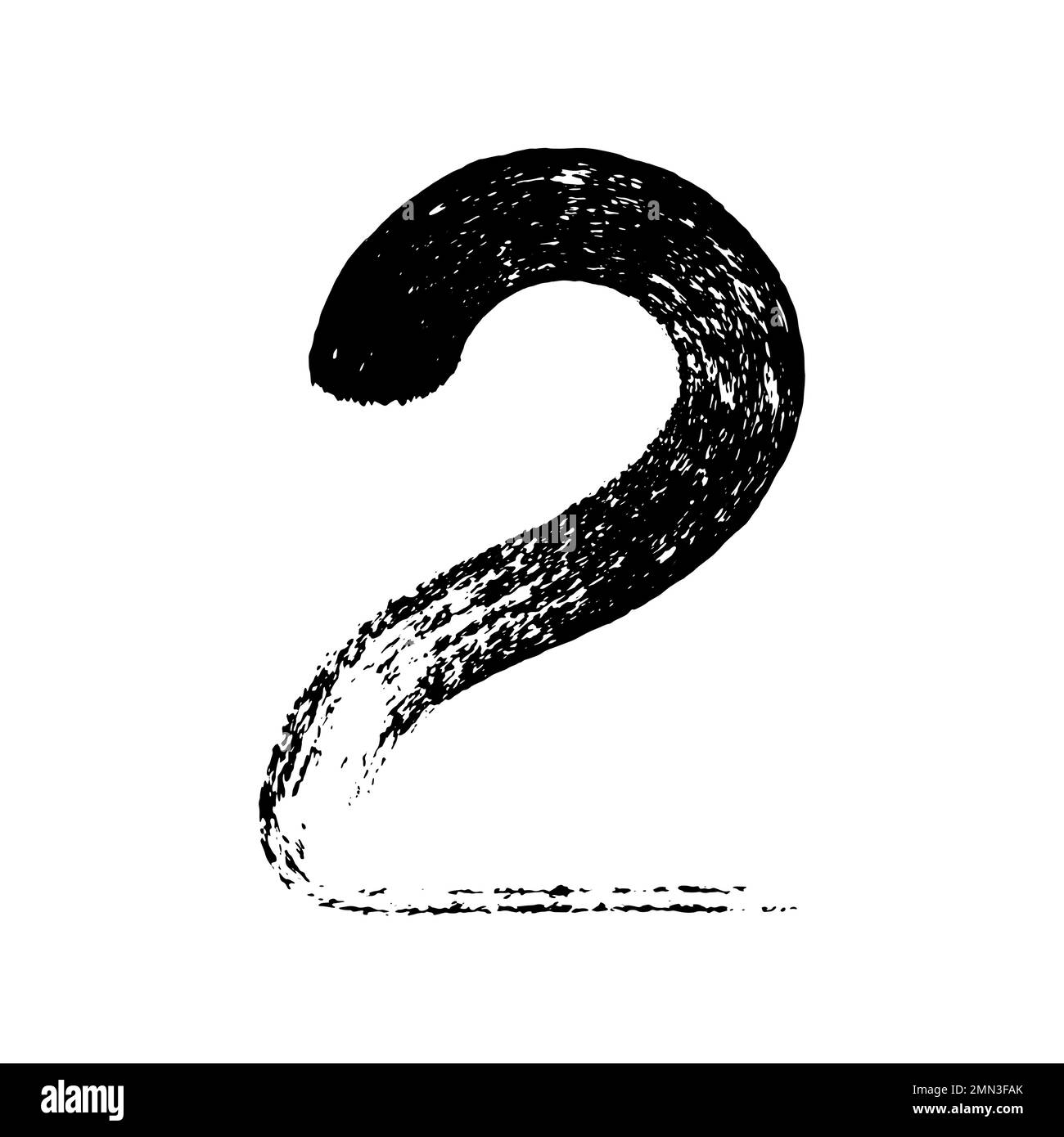 Calligraphic paint number two, 2. Ink brush lettering Stock Vector