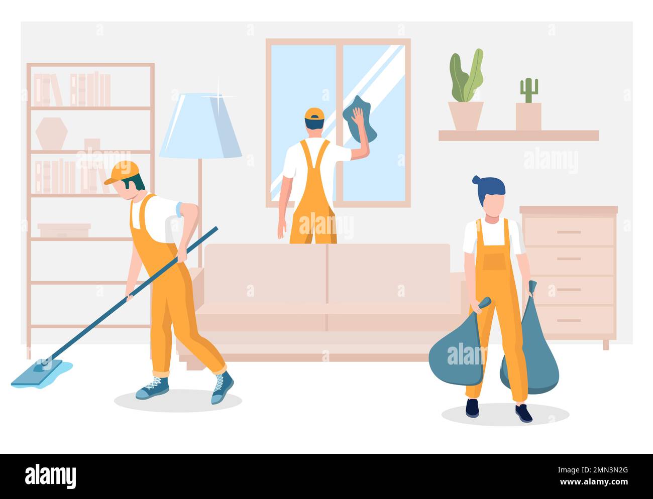 Professional home cleaning services vector concept illustration Stock