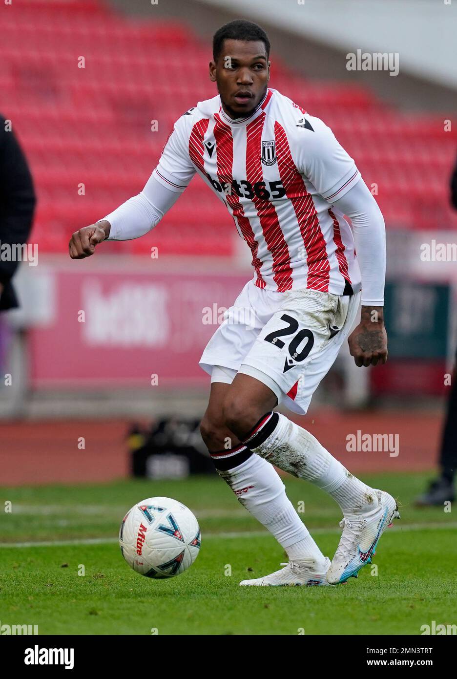 Stoke, UK. 29th Jan, 2023. Dujon Sterling of Stoke City during the The FA Cup match at The Bet365 Stadium, Stoke. Picture credit should read: Andrew Yates/Sportimage Credit: Sportimage/Alamy Live News Stock Photo