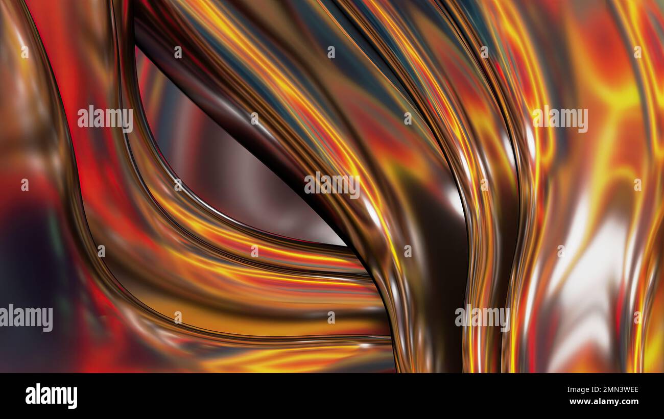 Elemental Tear Rendering Flaming red airy beautiful Bezier metal plate abstract dramatic modern ...