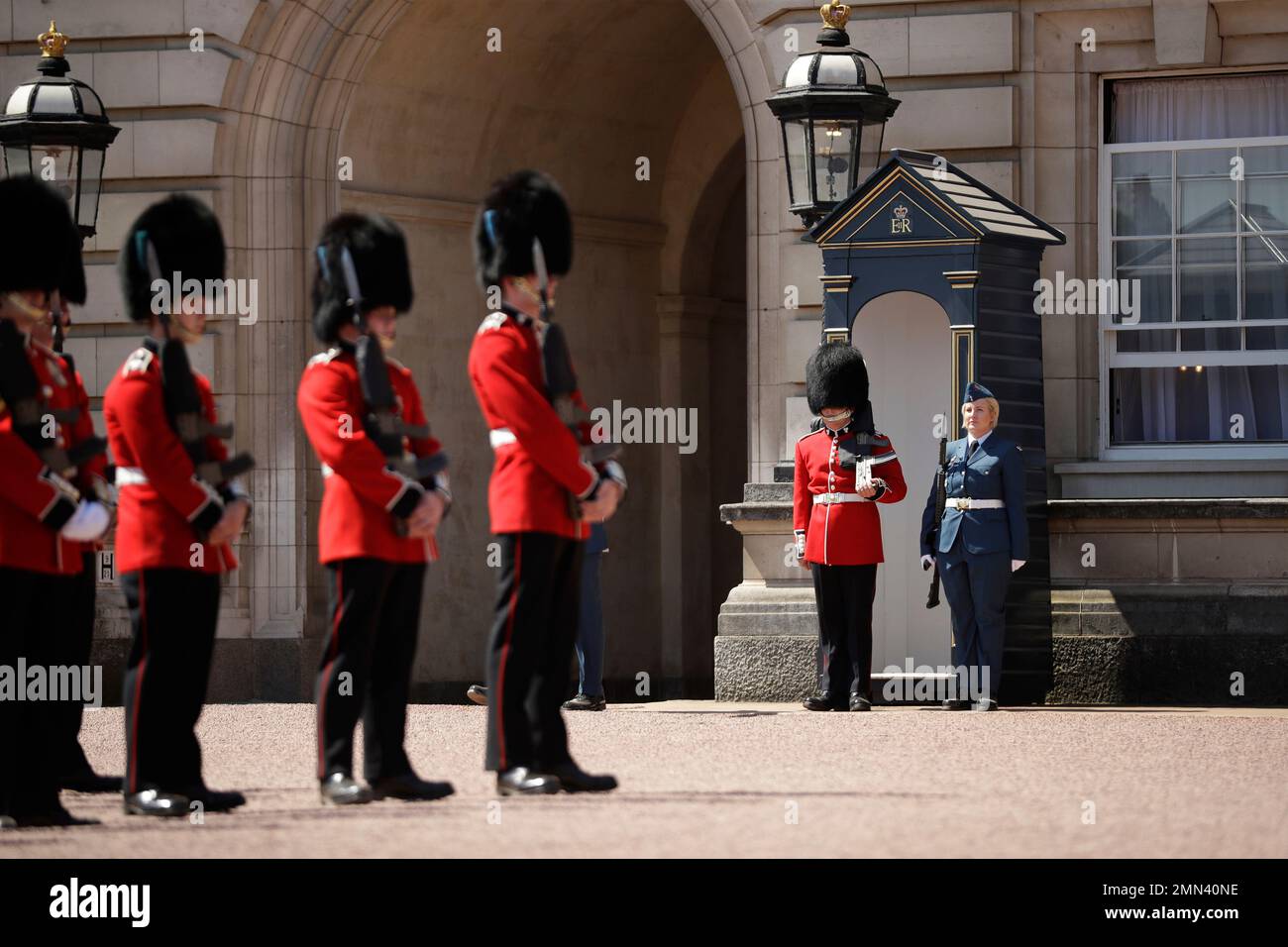 A member of "The Queen's Guard" from the Royal Canadian Air Force (RCAF