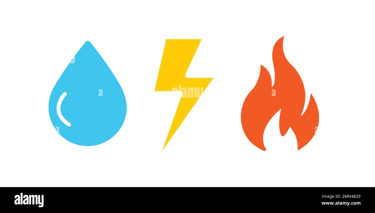 Gas Water Electricity icon in graphic design. Vector illustration Stock