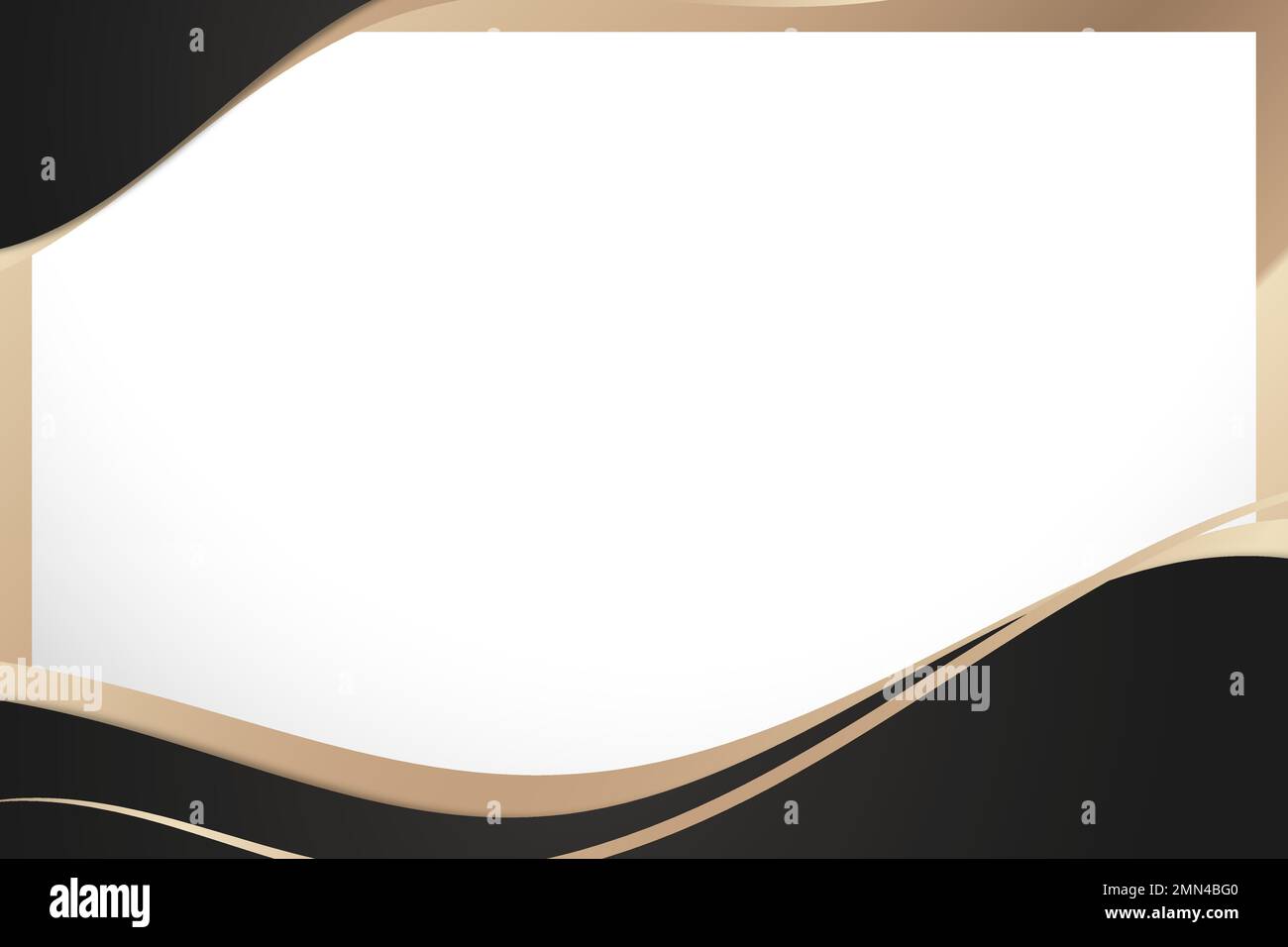 Gold luxury frame background, white modern design vector Stock Vector