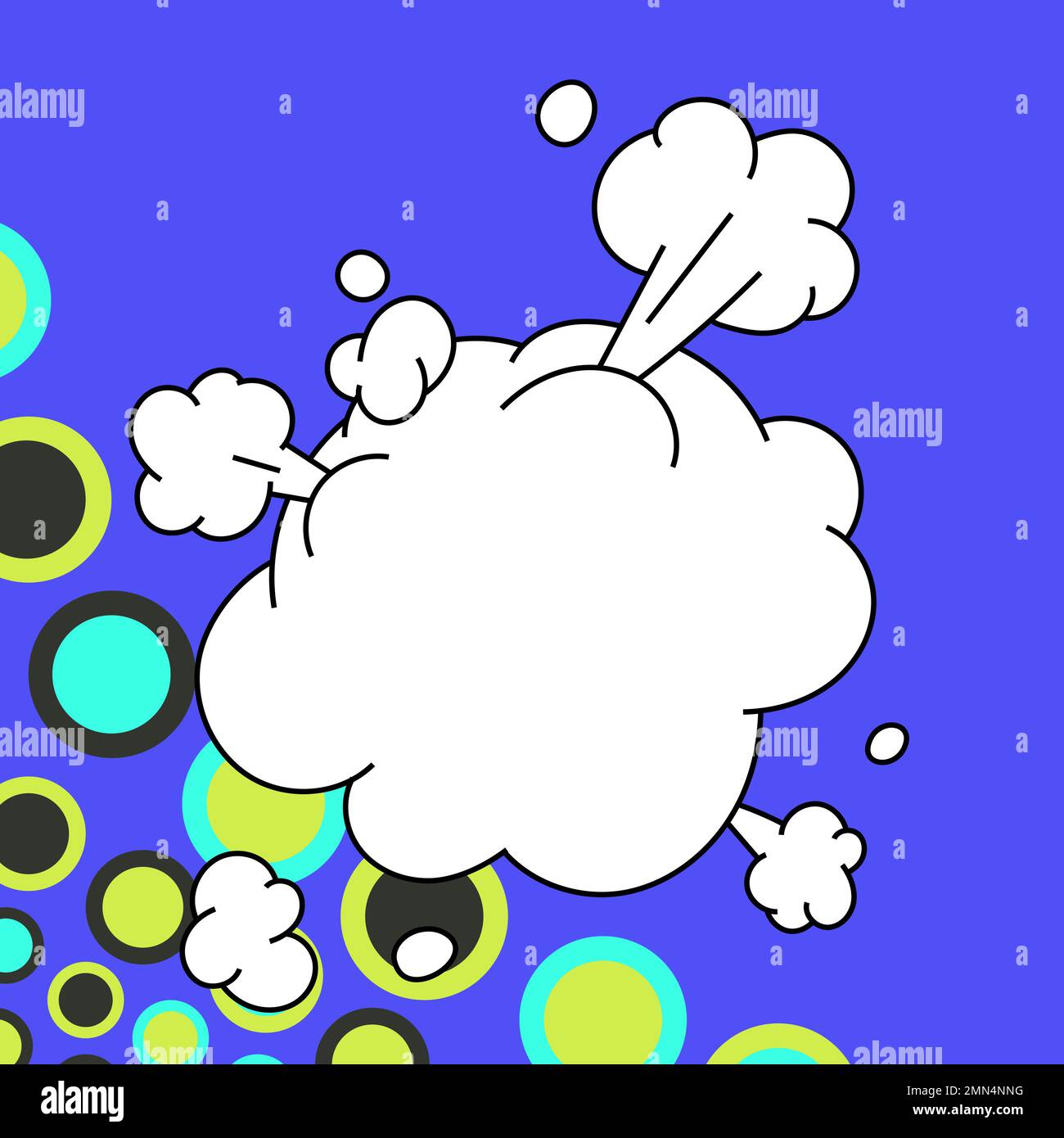 Blank Speech Bubble With Copy Space Over Color Background Design. Empty Template In Explosion Framework Representing Advertisement And Promoting Stock Vector