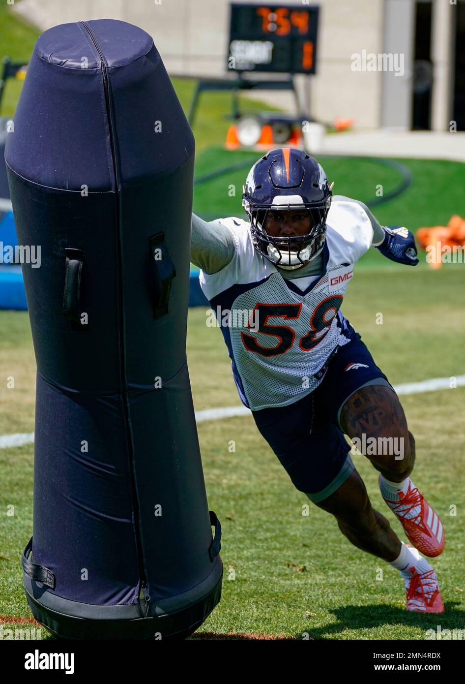 Denver Broncos' Von Miller runs a drill during training camp May 29 ...