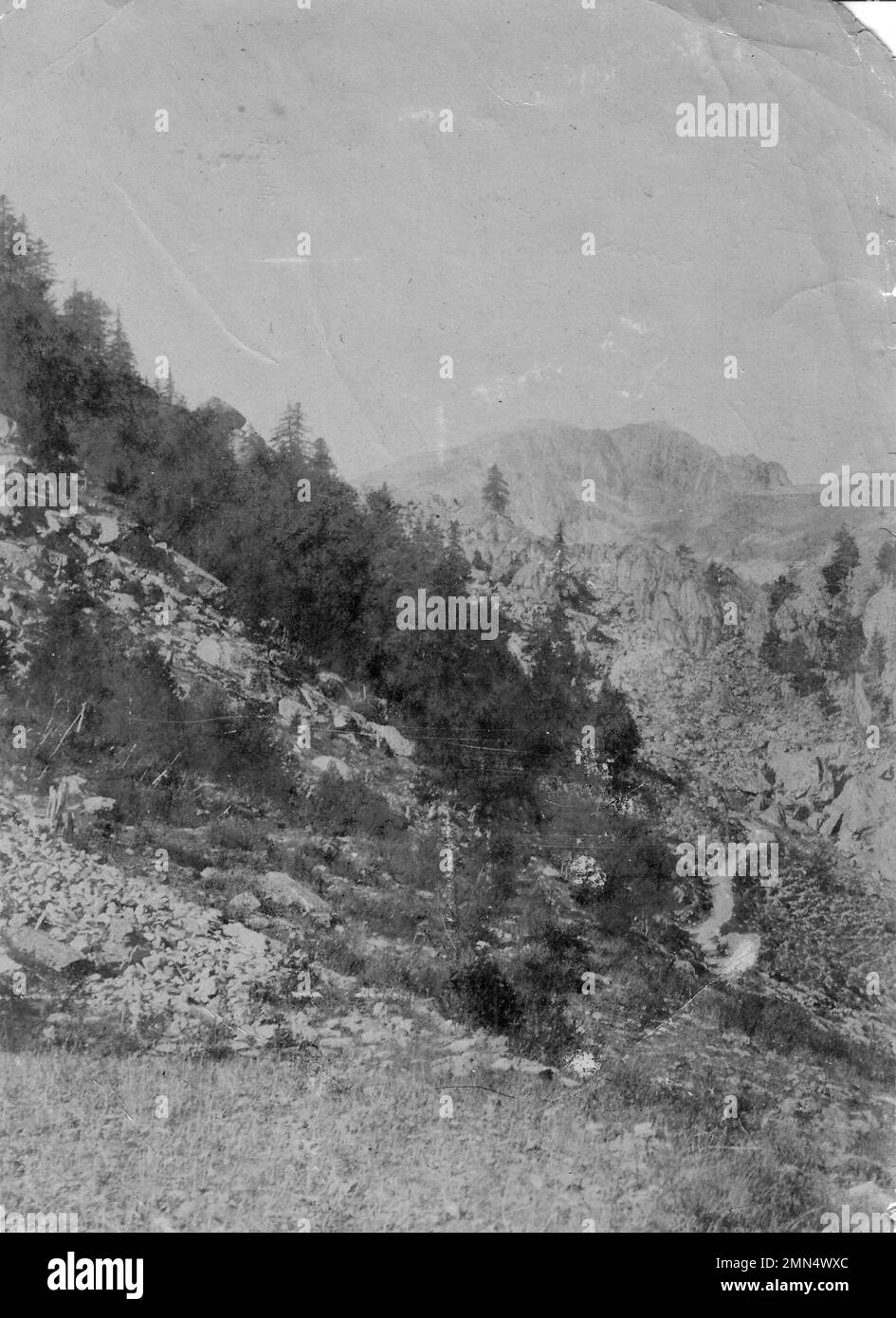 Valle delle Meraviglie e Monte Bego nel 1880 Stock Photo