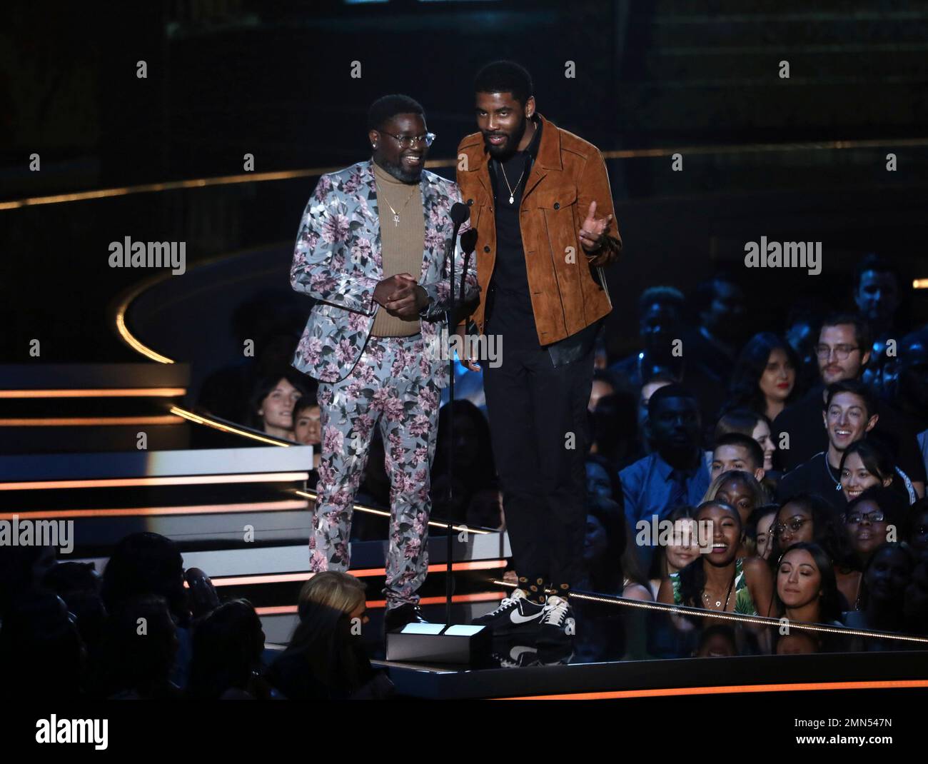 In this Saturday, June 16, 2018, photo, Lil Rel Howery, left, and Kyrie