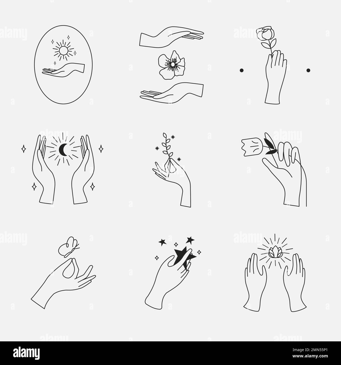Minimal badge aesthetic logo element set vector Stock Vector