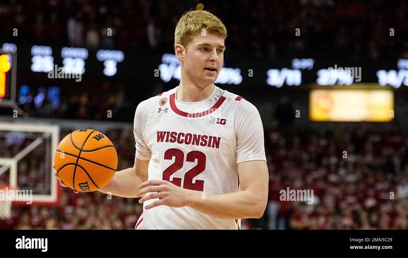 Wisconsin's Steven Crowl (22) against Illinois during the second half ...