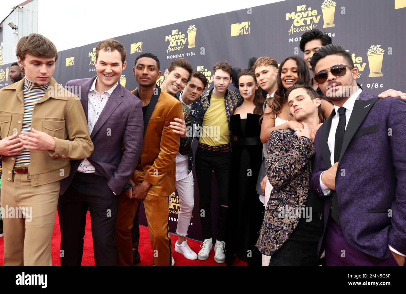 The cast of “13 Reasons Why” arrive at the MTV Movie and TV Awards at
