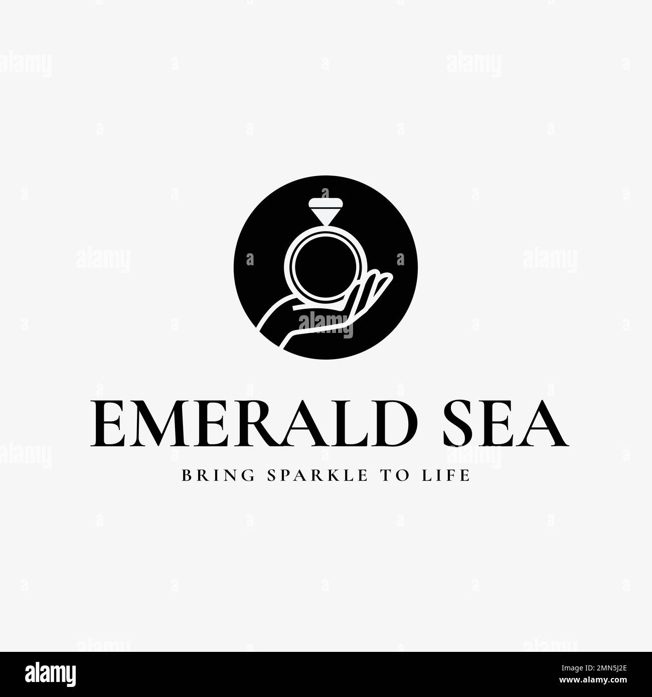 Jewelry shop logo template, feminine business branding design, black