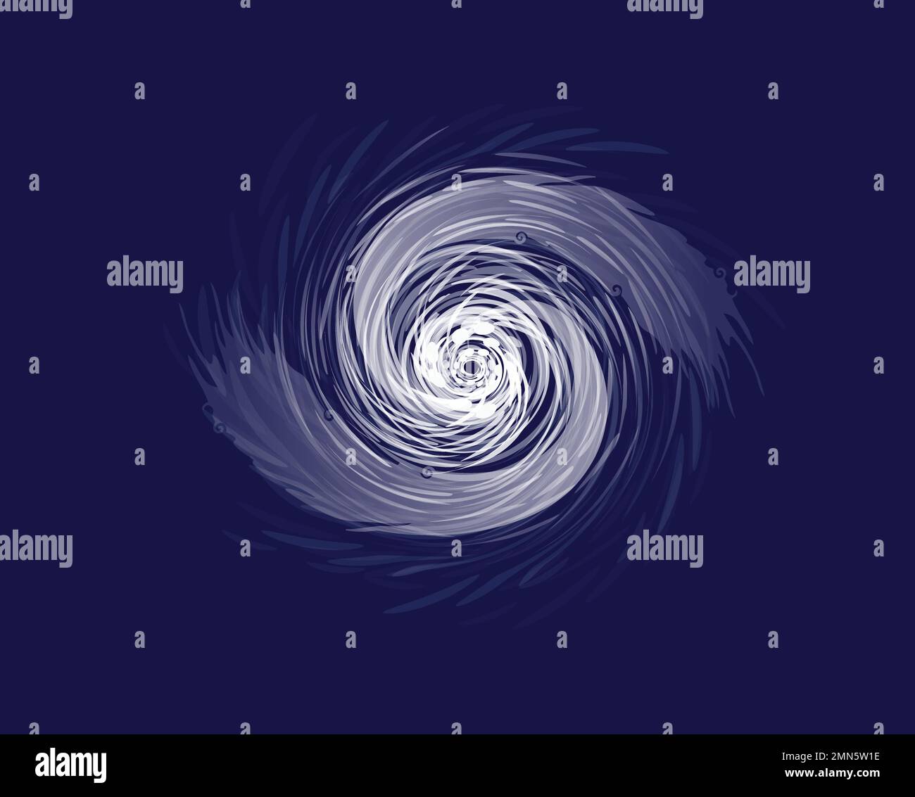 Hurricane funnel. Cyclonic weather whirlpool of climatic vortices Stock Vector