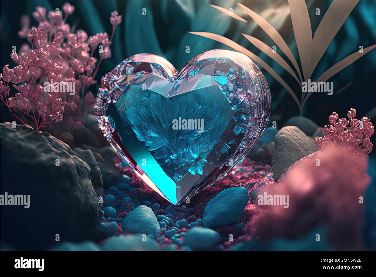 Valentine's day - Lovely heart shaped diamonds 2K wallpaper download