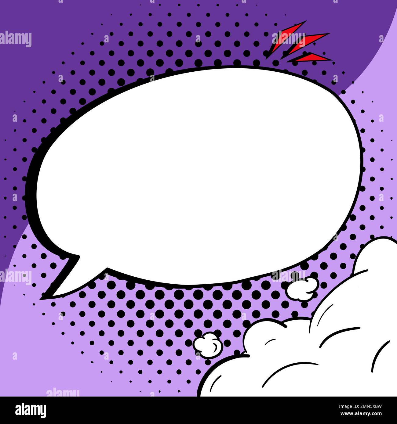 Comic Blank Speech Bubble With Copy Space Over Color Background Design ...