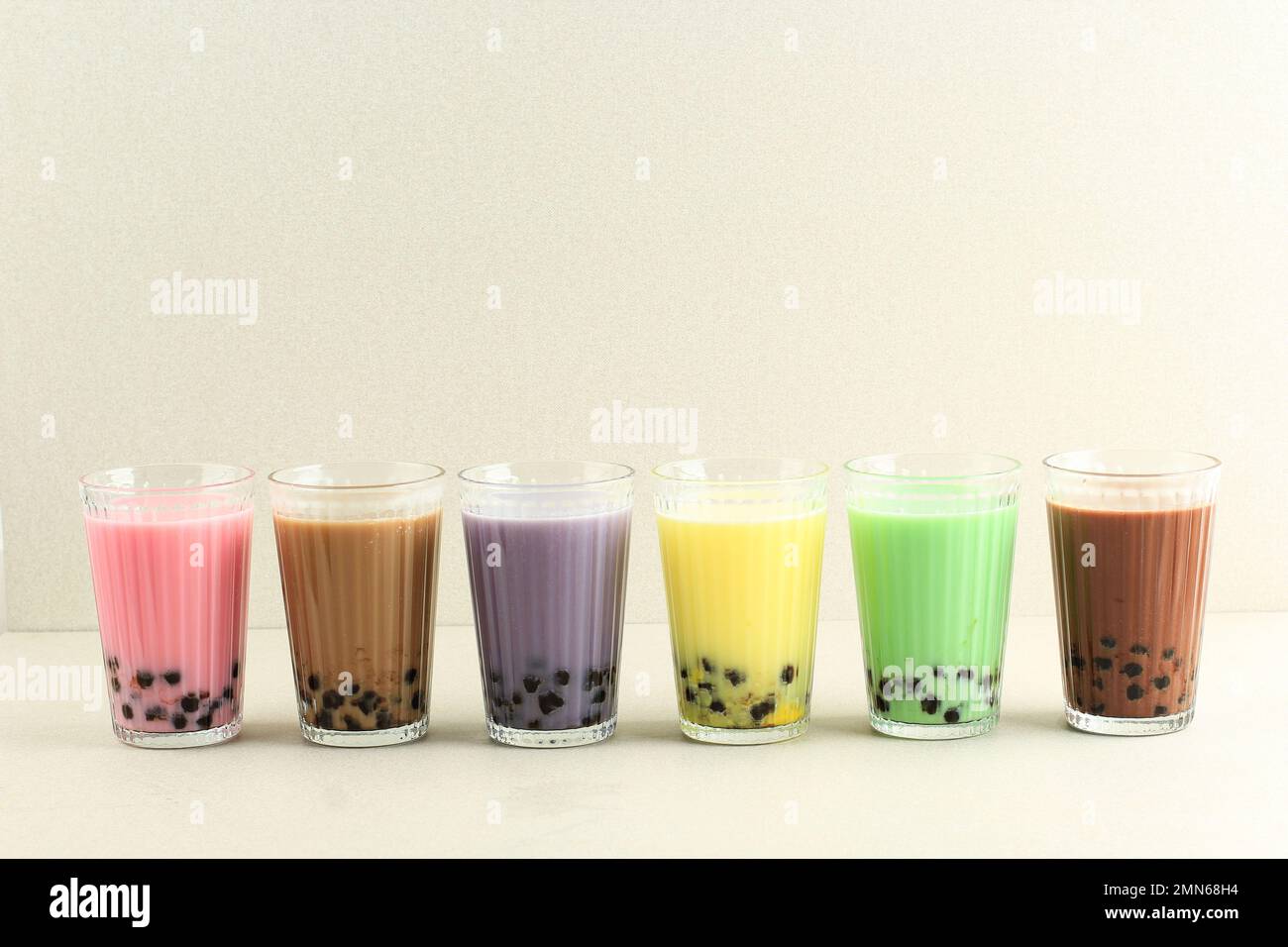 Glasses of Refreshing Milky Boba or Bubble Tea Stock Image - Image of  flavoring, grapes: 89049343