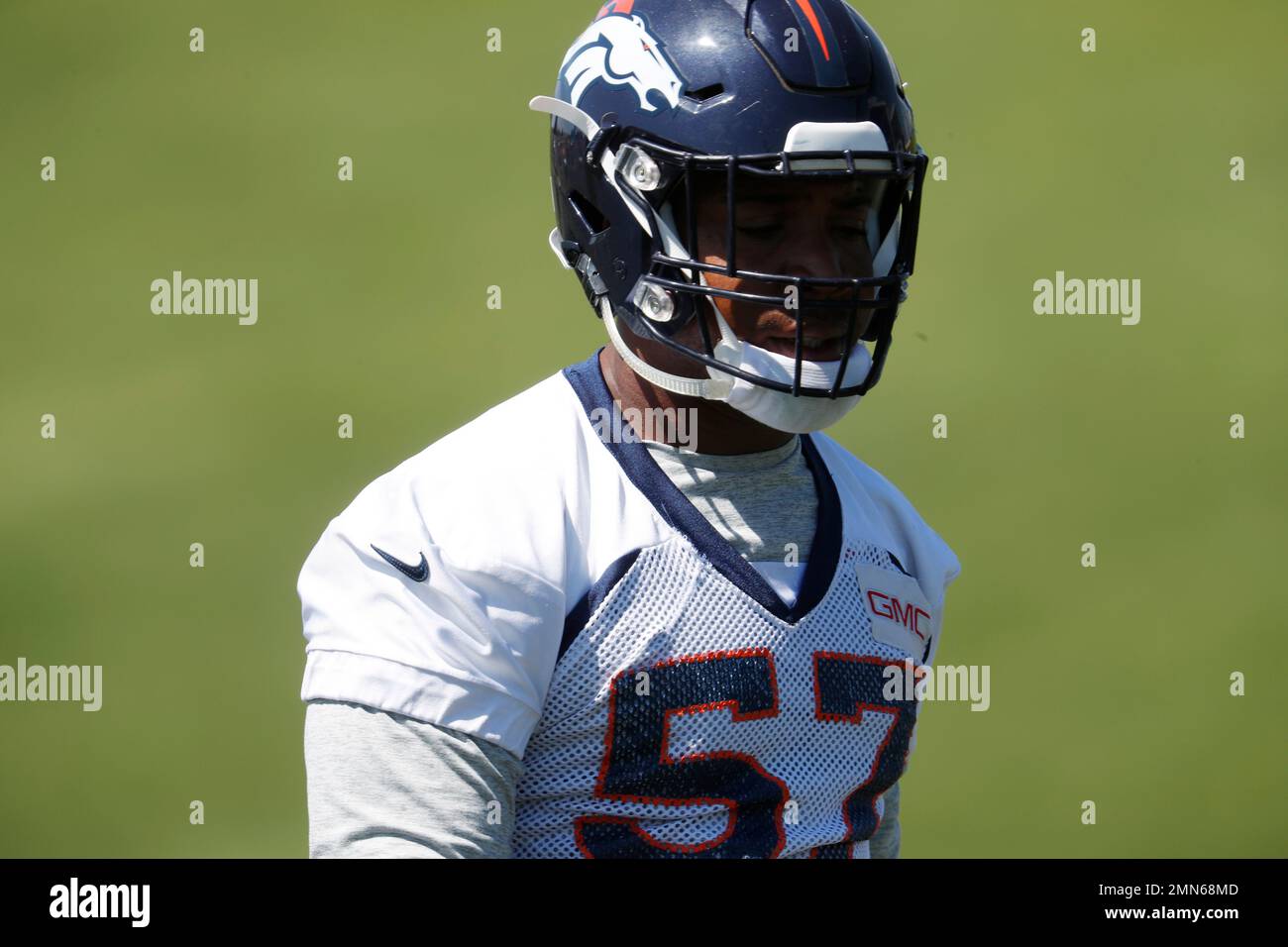 Los Angeles, CA., USA. 24th August, 2019. Denver Broncos defensive end  DeMarcus Walker #57 just late to Los Angeles Rams quarterback John Wolford  #9 during the NFL game between Denver Broncos vs