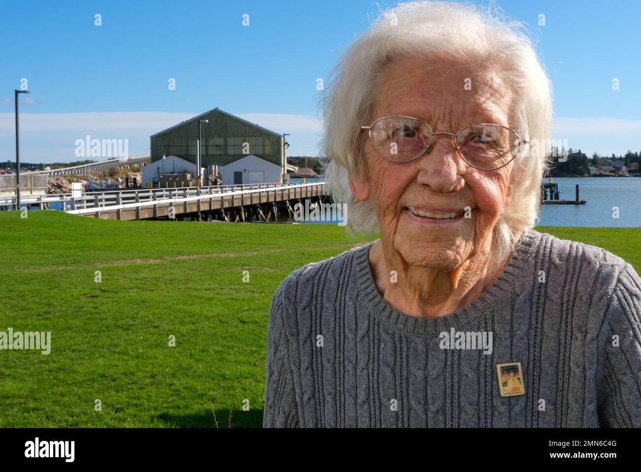 Florence Manchester Smith visits Coast Guard Station Jonesport, in