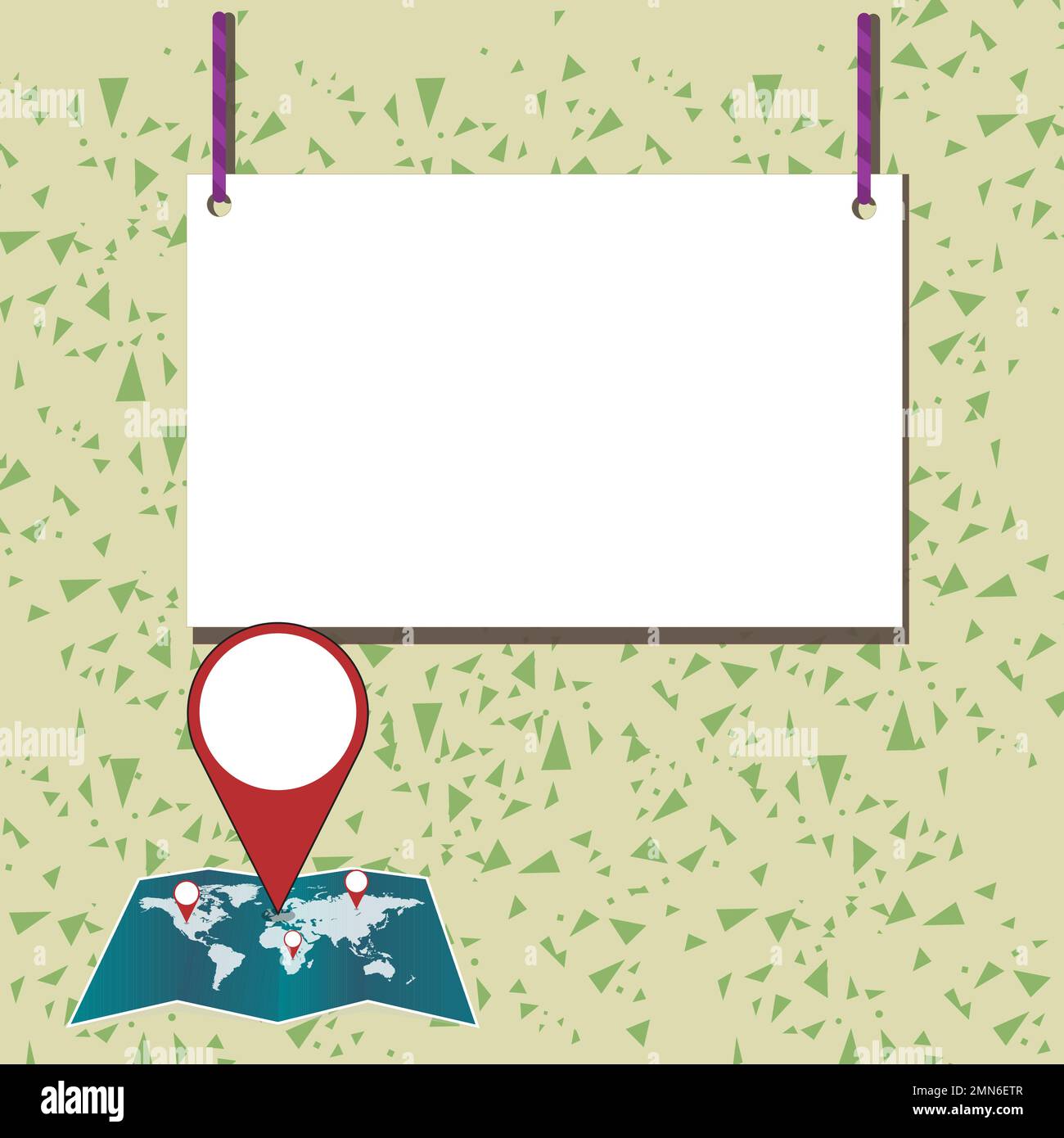 Map Message Design Speech Bubble With Important Message Above Map With Destination Point ...